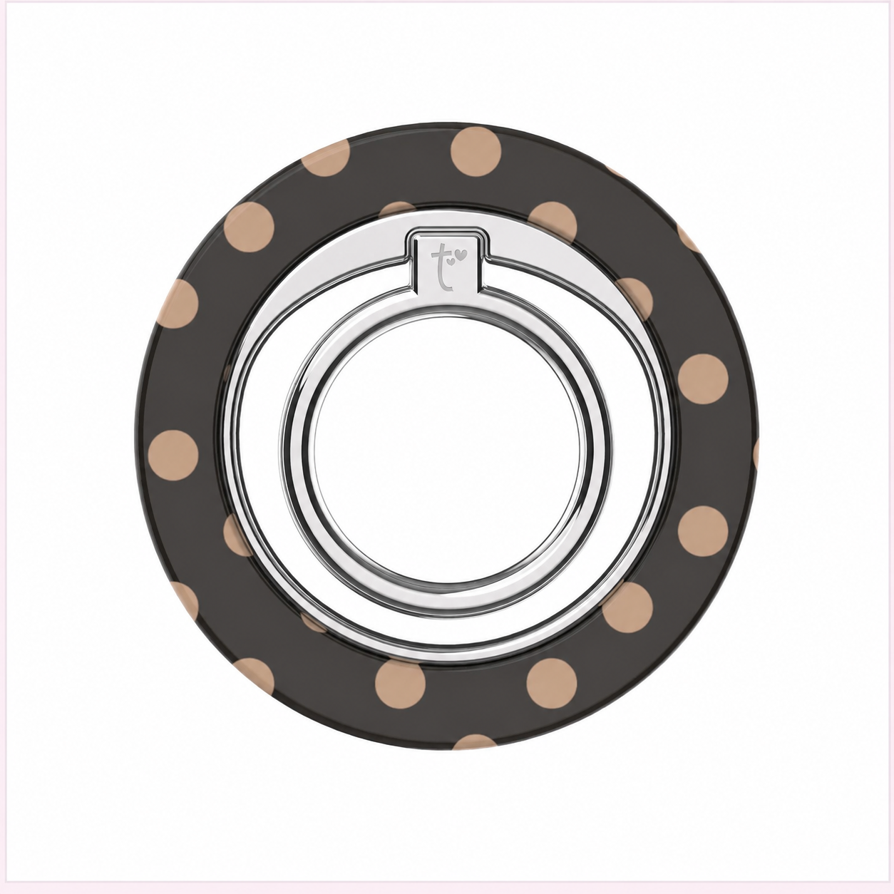 Limited Edition Mocha Polka Dot Silver MagSafe Phone Ring