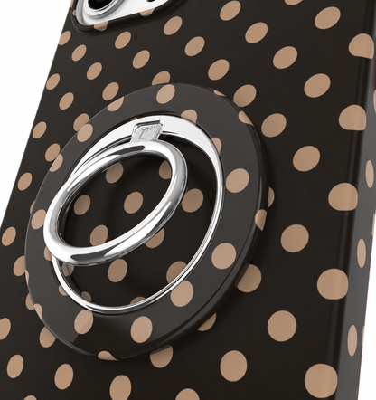 Limited Edition Mocha Polka Dot Silver MagSafe Phone Ring