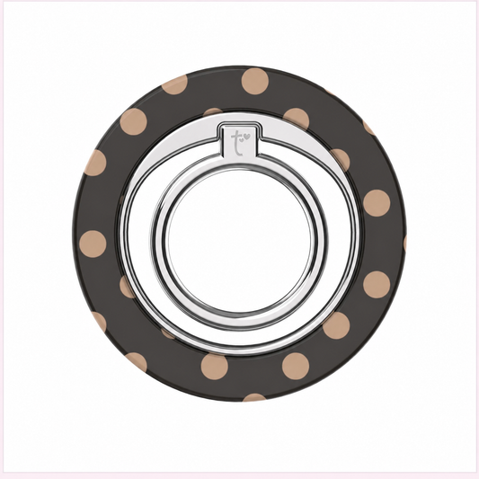 Limited Edition Mocha Polka Dot Silver MagSafe Phone Ring