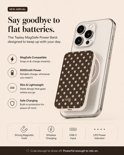 Mocha Polka Dot MagSafe Power Bank *PRE ORDER SHIPPING FROM 11.9.26*